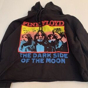 PINK FLOYD Dark Side of the Moon Black Cropped Hoodie